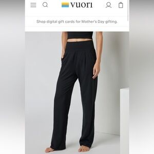 Vuori Lux At Ease Straight Pants Dream Knit Sweats High Waist Size S Black